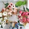 Flores Artificiales, Brotes de Té Estilo Europeo, Rosas de Té, Flores Artificiales, Flores Decorativas, Rosas Acabado de Alta Gama, Arreglos Florales de Boda
