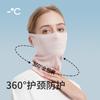 Verano Hielo Seda Protector Solar Mujer Protección UV Cara Completa Esquinas de los Ojos Protección del Cuello Gini Facial Ala de Sombrero Extraíble