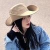 Sombrero de vaquero occidental para mujer, sombrero de pescador de ala ancha de verano, impermeable, de secado rápido, protector solar, para exteriores, senderismo, para hombre.
