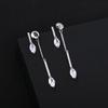 Aretes de Borla con Gotas de Agua de Lujo Ligero Aretes de Zirconia Microincrustada de Alta Gama Modificación de Rostro Largo con Aguja de Plata s925 para Mujer