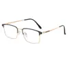 Nuevo Marco de Gafas Metálico de Media Montura para Hombre Politécnico Se Puede Equipar con Lentes para Miopía Kickoff Ceja Marco de Gafas Europeo y Americano 25