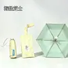 Nuevo paraguas de sol de tela de goma de seis varillas, apertura manual, de colores, con mango retráctil, apto para días soleados y lluviosos, disponible para dropshipping, paraguas publicitario