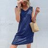 Vestido de Verano para Mujer Bai Fen Zhi Yi Amazon Transfronterizo Europeo y Americano con Bordes Volantes y Vestido Camiseta de Lunares