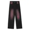 Marca de moda de calle vibe jeans americanos para mujer primavera y otoño 2024 diseño retro pantalones rectos caída pantalones versátiles