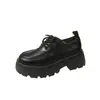Sapatos de trabalho de sola grossa estilo britânico para mulheres, nova coleção de outono de 2026, estilo Mary Jane, sapatos JK pretos versáteis, mocassins