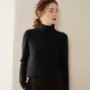 Suéter de cachemira Bai Cai Rong 2026 para mujer, versátil, diseño de cuello alto, tejido de lana, elegante
