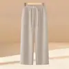 Pantalones mom rectos y elegantes, pantalones largos, nueva colección otoño/invierno, diseño versátil, adecuados para mujeres de mediana edad y mayores, cintura elástica, pantalones de pierna ancha ajustados para mujer