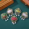 Nuevo Colgante de Brocado Song Estilo Chino con Bordado de Doble Cara de Nubes Propicias y Perla, Accesorio de Colgante de Brocado Song Estilo Antiguo