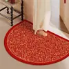 Feliz Año Nuevo Rojo Alfombrillas de Entrada para Año Nuevo, Felpudos Antideslizantes, Felpudos para Entrada Estilo Chino Nuevo para Eliminar el Polvo