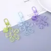 Llavero Transparente de Flor Corazón Colorido Colgante de Joyería DIY Encanto Creativa de Flor Hueca para Bolsa Venta al por Mayor