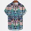 Camisa Hawaiana de Manga Corta para Hombre con Estampado de Palmera Camisa de Playa Vacaciones de Verano Casual Cardigan de Solapa Superior