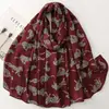 Bufanda gruesa de estampado de leopardo multicolor, estampado animal vintage, mezcla de algodón y lino, bufanda larga, accesorio decorativo, chal de nicho, para ventas transfronterizas