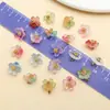 Colgante de Vidrio con Gradiente de Flor de Cerezo Colgante Pequeño Accesorios para Manualidades DIY Pulsera Collar Llavero Accesorios de Joyería