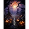 Pintura de Diamantes 5D DIY Personalizada de Alta Definición Transfronteriza Fantasma Blanco Calabaza de Halloween Arte Pintura de Diamantes Personalizada