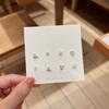 Mini Pendientes Brillantes Set de Cuatro Piezas Cereza Tres Estrellas Simples Básicos Combinan con Todo Elegantes Pendientes Múltiples para Mujer