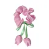 Scrunchies de flor tulipa novos, estilo coreano, frescos e doces, acessórios de cabelo versáteis e de alta qualidade feitos à mão