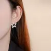 Brincos de Estrela de Cinco Pontas Super Brilhantes Femininos Luxo Leve Moda Elegante Estrela de Zircônia Microincrustada Brincos Novo Atacado Transfronteiriço