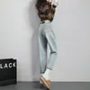 Jeans de Mujer de Tiro Alto Primavera y Otoño 2025 Nuevos Sueltos Moda Coreana Ajustados de Color Claro Versátiles Pantalones Harem tipo Papá de Moda