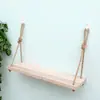 Estante de Pared, Estantería de Partición de Una Palabra, Estante Decorativo de Cuerda de Cáñamo sin Perforaciones, Colgante de Pared para Sala de Estar, Partición, Personalización