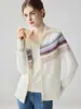 Suéter Fair Isle para mujer, nueva colección otoño/invierno 2026, cárdigan de punto de cachemira, top suéter de punto jacquard de corte holgado