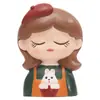 Pegatinas Lindas de Niña para Refrigerador Pegatinas Creativas de Dibujos Animados para Pared Manualidades de Resina Pegatinas para Interruptores Accesorios de Pared para Sala de Estar Dormitorio