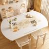 Toalha de mesa oval doméstica estilo bonito impermeável pu toalha de mesa de couro tapete de mesa da sala de estar apagável toalha de mesa de centro descartável