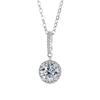 Cadena de clavícula cuadrada de 1 quilate con diamantes mosant de plata esterlina S925, copo de nieve de seis garras con collar, colgante femenino de una generación de cabello