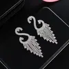 Pendientes de cadena de garra transfronterizos europeos y americanos borla de pedrería geométricos de cisne pendientes de personalidad femenina fábrica directa E747
