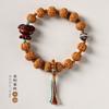 Pulsera de cuerda tejida a mano de estilo étnico artístico de moda nacional hecha a mano, con cuentas de Bodhi de diamante de colores de la suerte y una linda pulsera de mascota linda