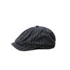 Gorra Octogonal Retro Estilo Japonés para Hombre y Mujer Marca de Moda Antidesgaste Boina Rayada Estilo Coreano Gorra de Repartidor Gorra de Pintor Británico