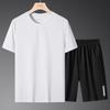 2023 novo terno masculino gelo seda manga curta camiseta shorts verão casual roupas de secagem rápida conjunto de duas peças de uma geração de cabelo