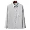 Camisas de Manga Larga de Verano para Hombres de Mediana Edad y Mayores, Camisas Blancas para Hombres, Sueltas y Versátiles, Camisas Finas para Personas Mayores