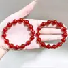 Qianjing Wanma Pulsera Personalizada de Doble Círculo de Ágata Roja Natural DIY para Mujer Venta al por Mayor