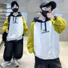 Ropa para Niños Sudadera con Capucha Nueva de Otoño para Niños Mayores 2025 Primavera y Otoño Top Básico Holgado Tendencia Venta al por Mayor Transfronteriza