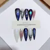 Nai Zi Unhas Usáveis Puramente Feitas à Mão Novo Modelo Outono/Inverno B330 Totalmente Pintadas à Mão Esculpidas Estilo Francês Elegante Adesivos de Unha para Exportação