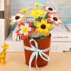 Paquete de Materiales para Clavel Hecho a Mano DIY para Niños de Jardín de Infancia Maceta de Planta en Maceta No Tejida de Acción de Gracias Flor de Corte No Incluida