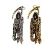 Collar con colgante de cadena de titanio estilo hip-hop con calavera de la muerte y hoz transfronteriza, cadena de suéter larga, accesorios para hombres europeos y americanos