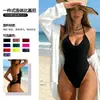 Traje de baño de una pieza bikini sexy estilo europeo y americano transfronterizo, con espalda descubierta, tiras cruzadas, adelgazante, para vacaciones Aliexpress Tk462