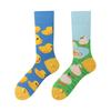 Calcetines asimétricos de diseño original AB para hombre y mujer, calcetines de algodón creativos de dibujos animados AB, estilo callejero de moda, personalidad