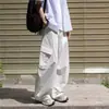Pantalones de trabajo para hombre, adecuados para primavera y otoño, pantalones casuales de estilo americano, corte recto holgado, pantalones largos versátiles para hombre, pantalones de pierna ancha para adolescentes