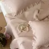 Ins Coreano lavagem à areia todo algodão renda acolchoado colcha conjunto de três peças 60 contagem puro algodão espessado lençol de cama tatami kang capa 3