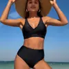 Biquíni Novo Europeu e Americano 2027 para Mulheres, Comércio Exterior Amazon Sexy Conjunto de Praia Duas Peças Moda Praia