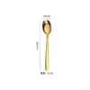 Cuchara Plana de Acero Inoxidable 304 Espesada Cuchara para Comer Infantil Cuchara para Sopa Cuchara para Condimentos Hogar Cuchara Dorada para Sopa Regalo Venta al por Mayor