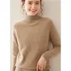 Suéter de Caxemira Novo Inverno 2025 Feminino Gola Alta Pulôver Espessado Fashionável Camada Base Tricotado Versátil