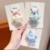 Goma para el pelo tipo moño de bebé con cuadros de estrella de cinco puntas estilo coreano, Cuerda para el pelo a cuadros linda para niñas, Accesorio para el pelo que no daña el cabello