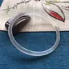 Pulseira de calcedônia de gelo selecionada cuidadosamente para atacado, pulseira de ágata para mulheres, anel pequeno empilhado com tiras finas, pulseira de luar branco, estilo antigo