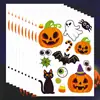 Adesivos Decorativos de Abóbora de Halloween Transfronteiriços Adesivos Fofos para Janela de Vidro Parede Abóbora Caveira Fantasma Horror Adesivos Estáticos