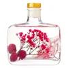 Botella de Aromaterapia sin Fuego Difusor de Flor Seca de Ratán Botella de Aromaterapia de Vidrio Cuadrada Plana DIY Botella Volátil de Aromaterapia Transparente con Puntos