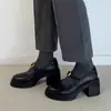 Versión de Piel de Oveja~ Mocasines Versátiles que Aumentan la Altura para Mujeres Bajitas, Zapatos de Cuero Retro de Correa Única con Suela Gruesa y Punta Redonda