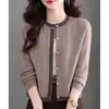 Cárdigan de punto para mujer, nueva colección otoño 2026, estilo corto, elegante y con estilo, suéter de bloques de color, prenda exterior de moda